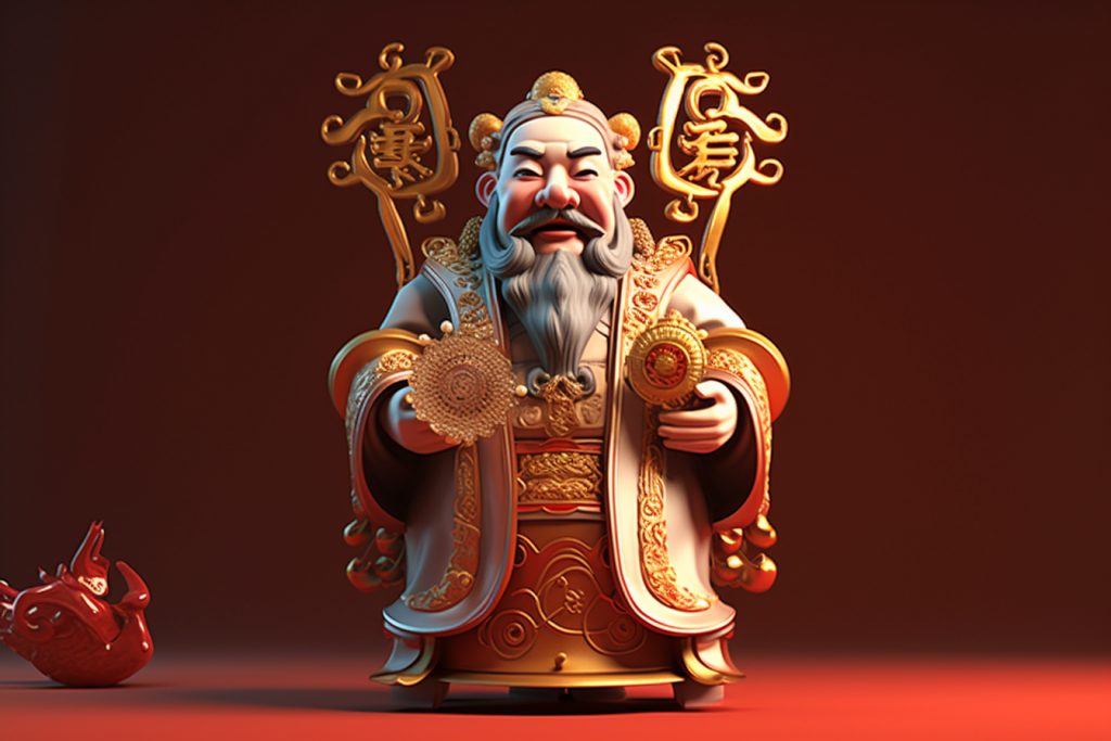 可爱C4D新年春节财神喜庆模型元素