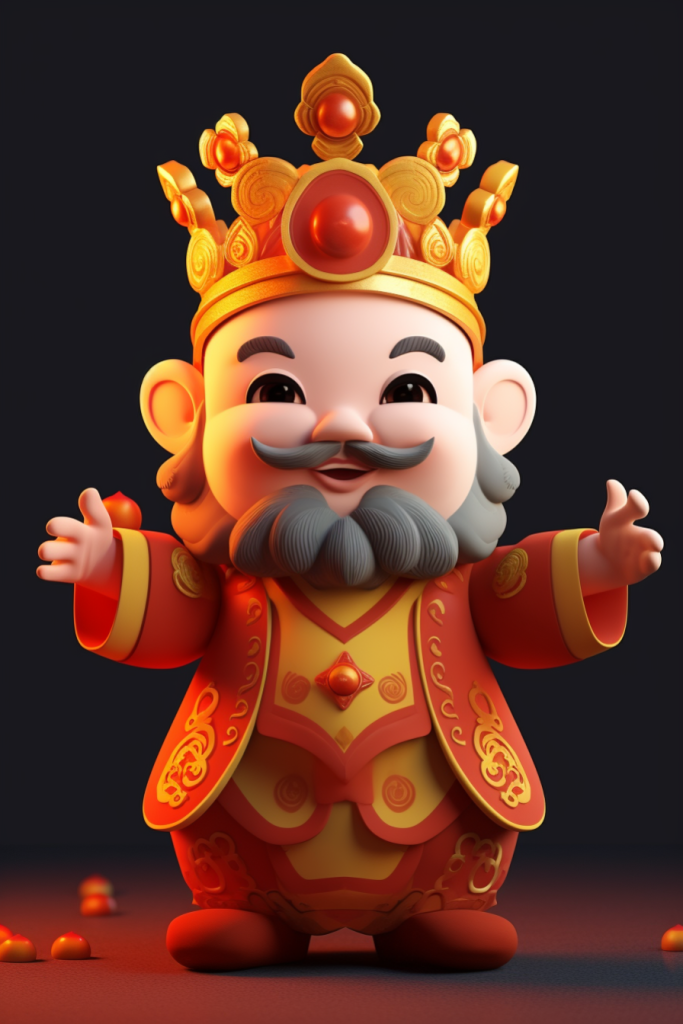 可爱C4D新年春节财神喜庆模型元素