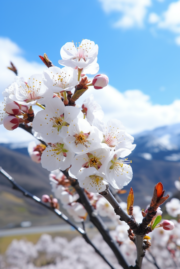 早春冬季花朵植物梅花盛开图片摄影图