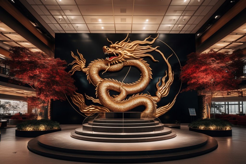 龙年东方龙美观神龙概念展示美陈模型