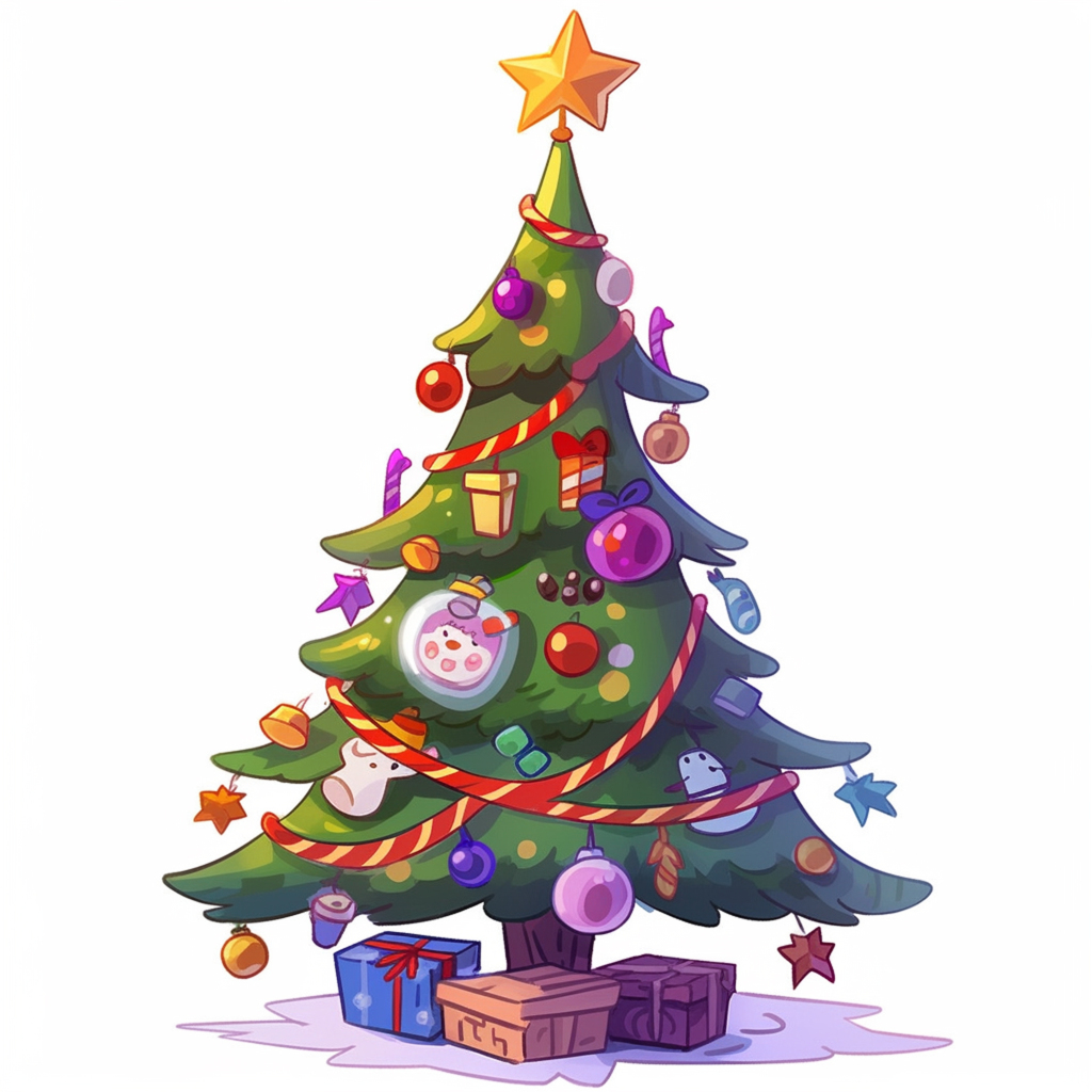 简约立体圣诞树圣诞节装饰素材图片