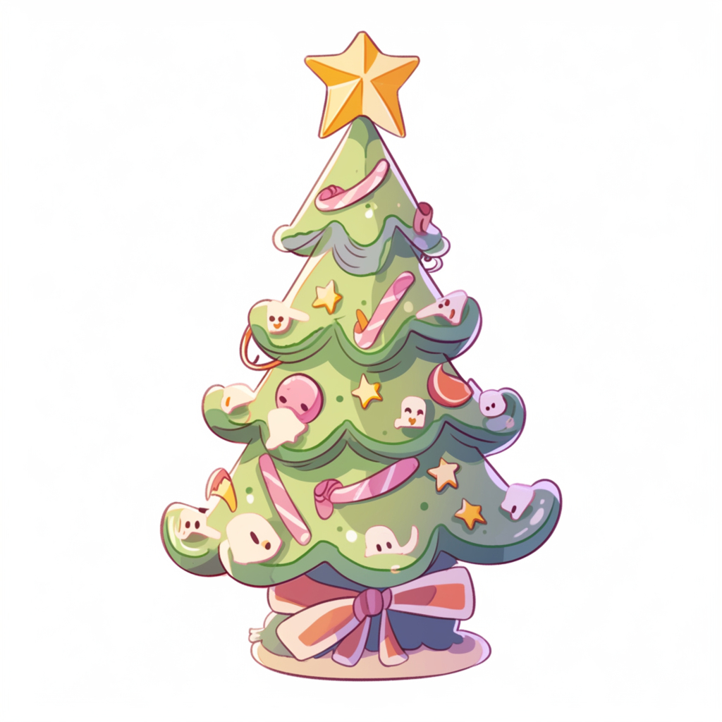 卡通简约圣诞树圣诞节素材图片