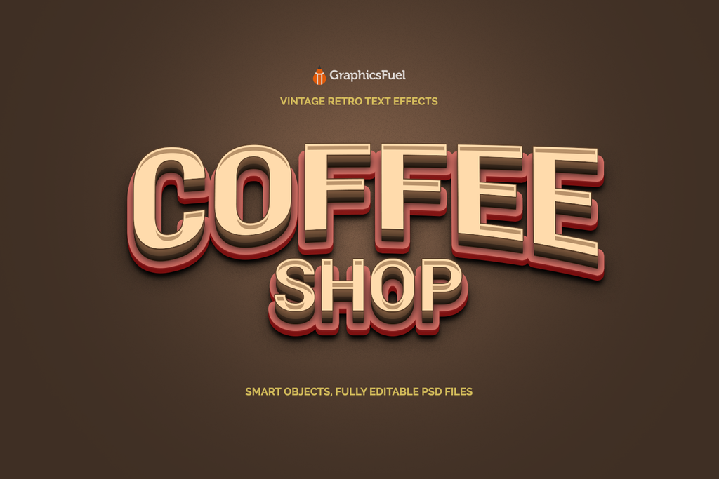 coffee立体艺术特效字素材