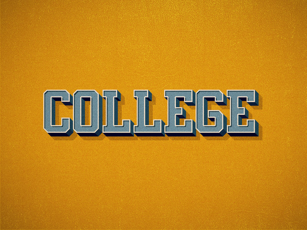 college英文艺术特效字素材