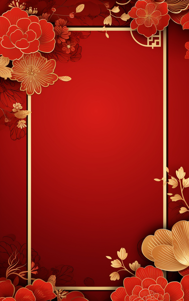 红色花朵边框背景素材图片