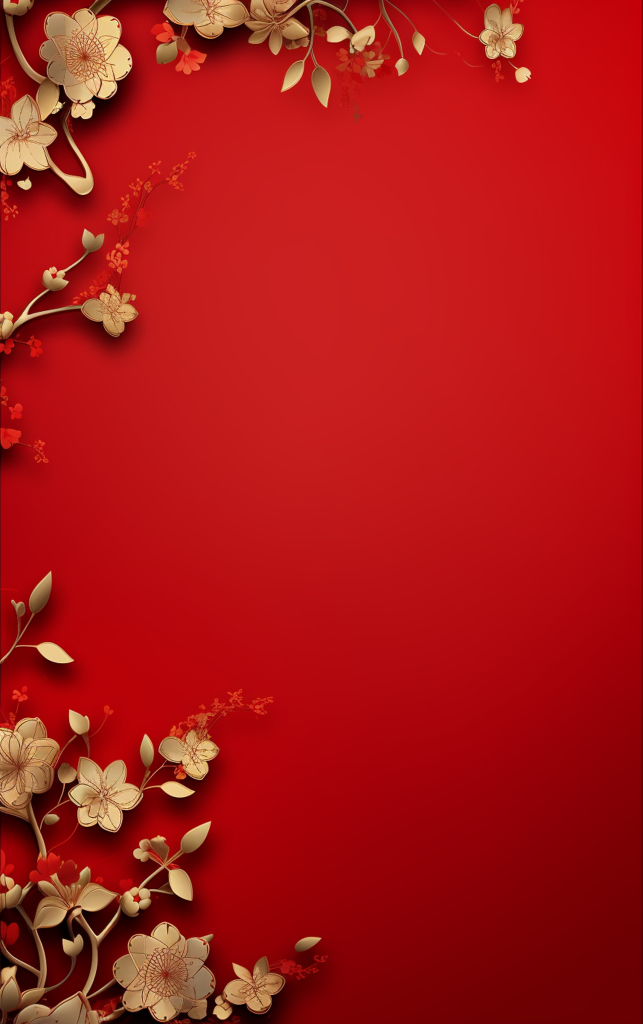 红色花朵边框背景素材图片