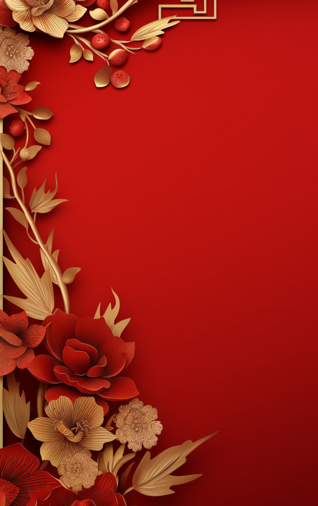 红色花朵边框背景素材图片