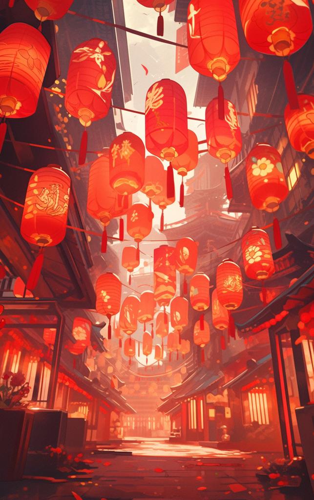 红色灯笼串喜庆背景素材图片