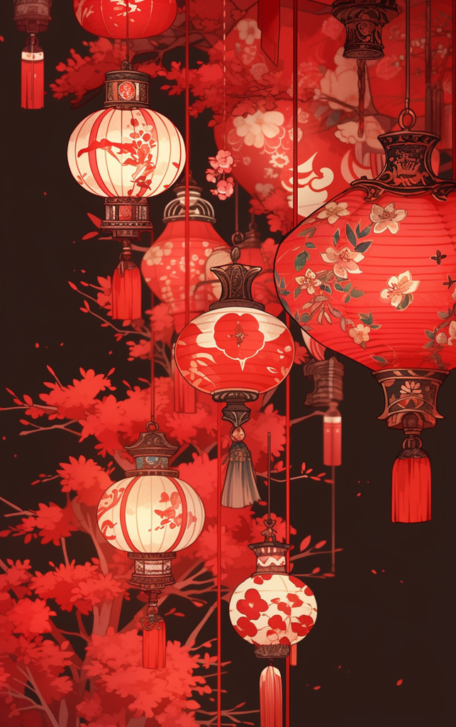 红色喜庆灯笼背景素材图片