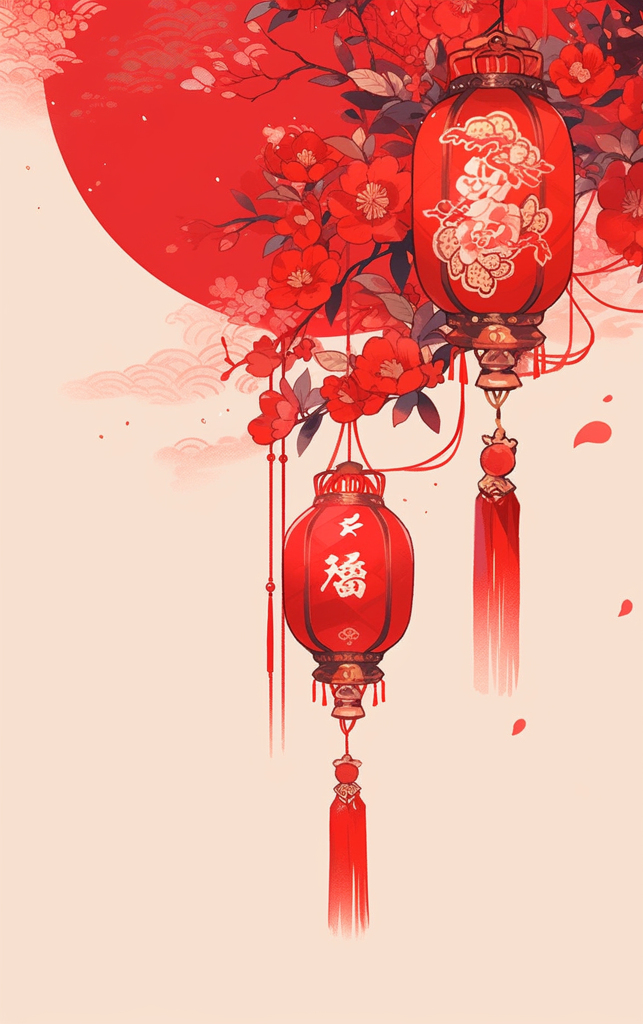 红色喜庆灯笼背景素材图片