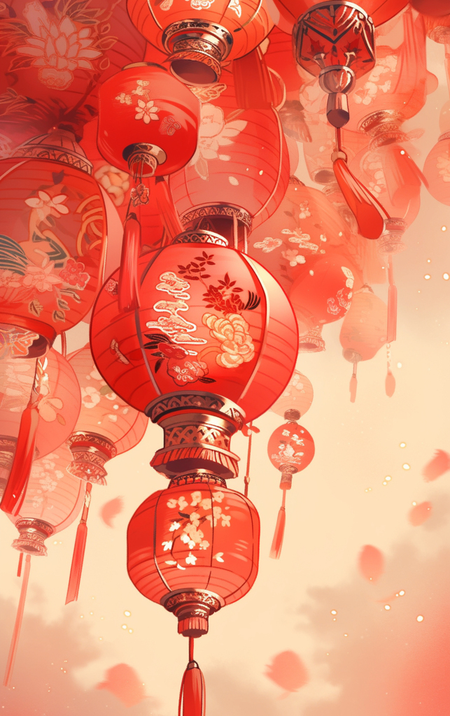 红色喜庆灯笼背景素材图片