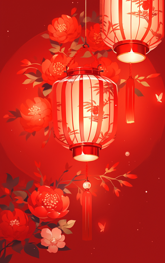 红色喜庆灯笼背景素材图片