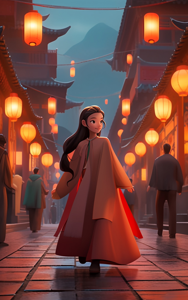 3d一个可爱女孩素材图片