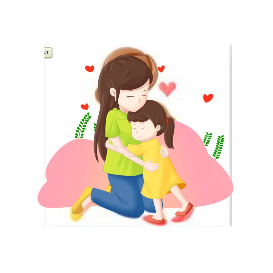 时尚爱心创意粉母亲节温馨插画素材
