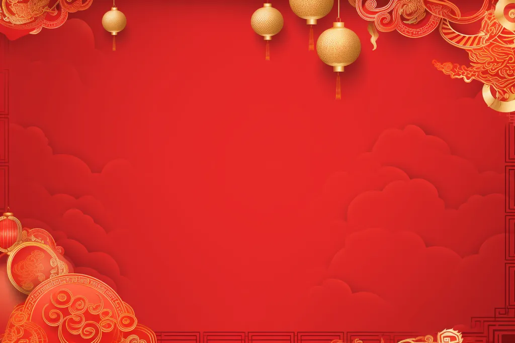 红色新年灯笼边框背景素材图片