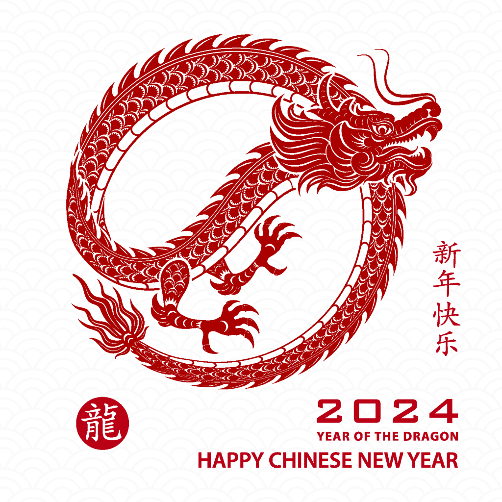 龙年剪纸素材模板