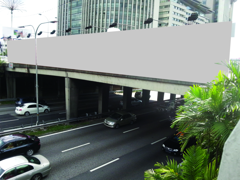 高架桥边广告牌展示样机