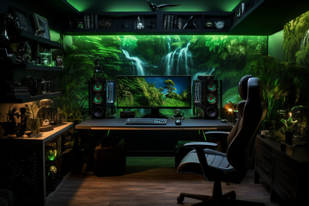 电竞电脑酒店装修房间建筑图片摄影图