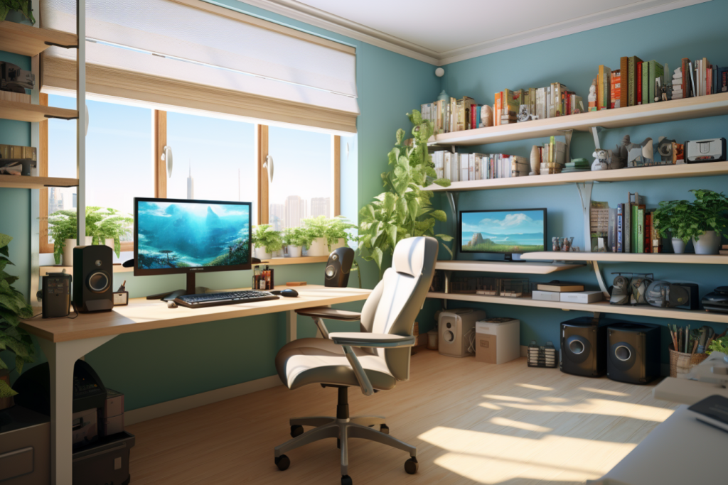 电竞电脑酒店装修房间建筑图片摄影图