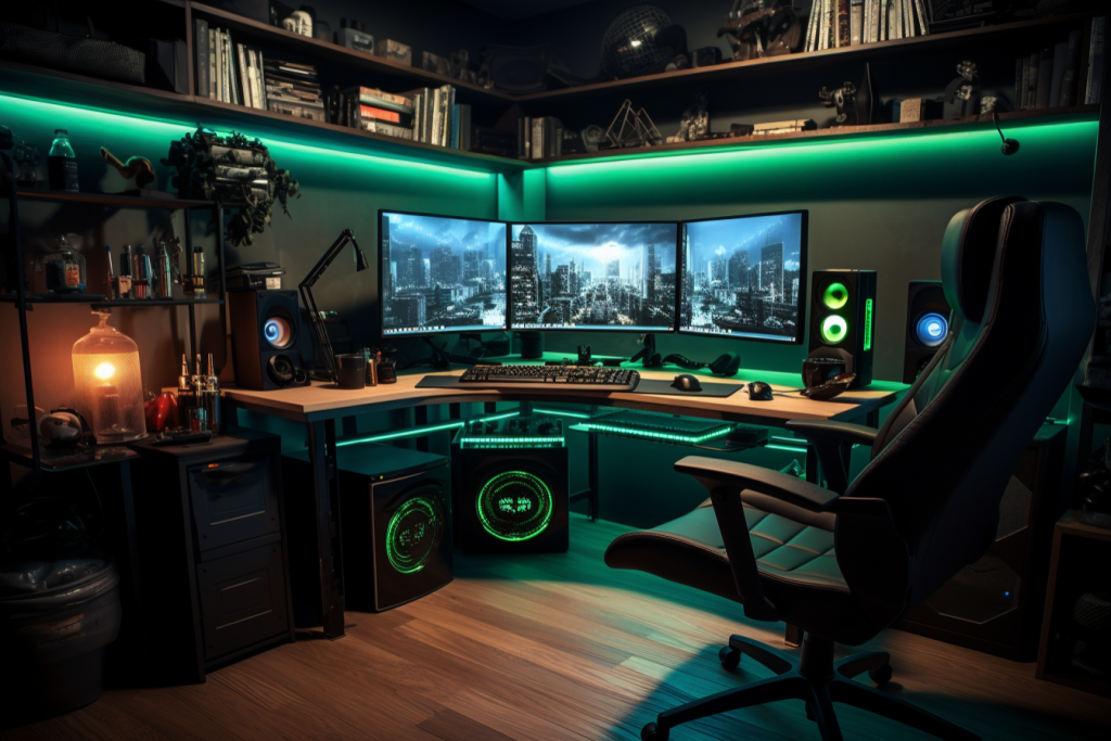 电竞电脑酒店装修房间建筑图片摄影图