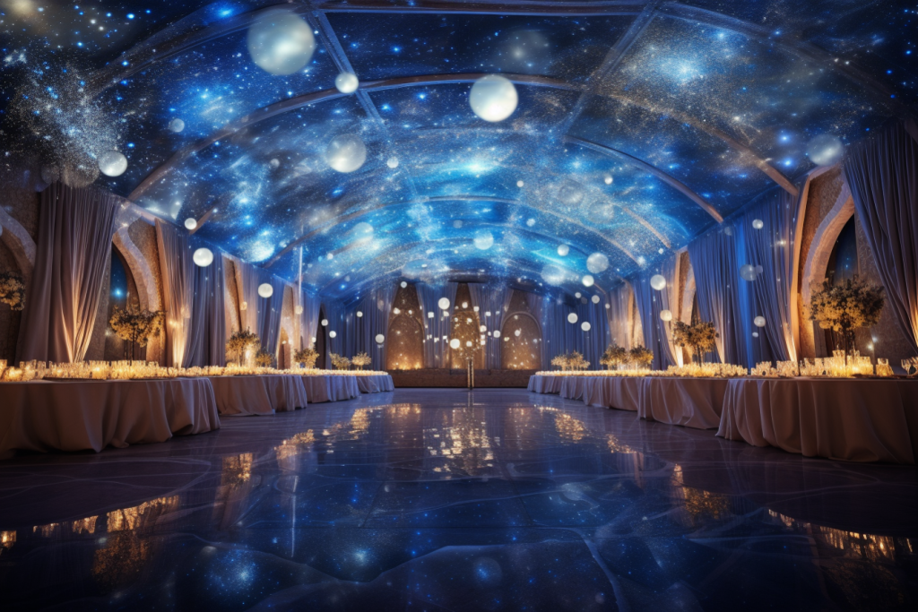 结婚婚礼星空灯光设计摄影图
