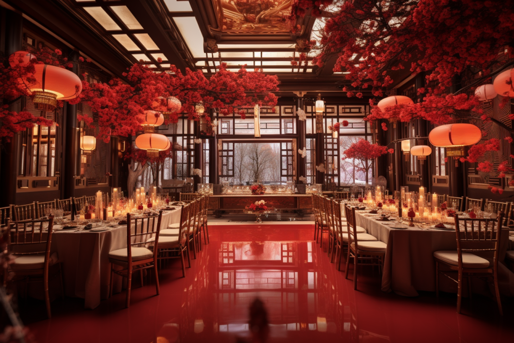 室内花朵新中式浪漫婚礼场景摄影图png下载_编号625702301784480597-设图网