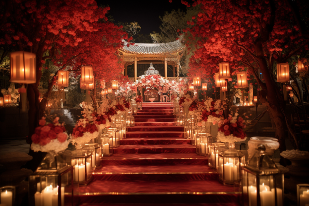 传统中式婚礼场景模拟效果图摄影图png下载_编号625722039541568574-设图网