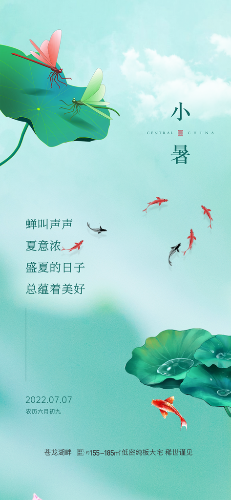 中国传统节气小暑手机海报