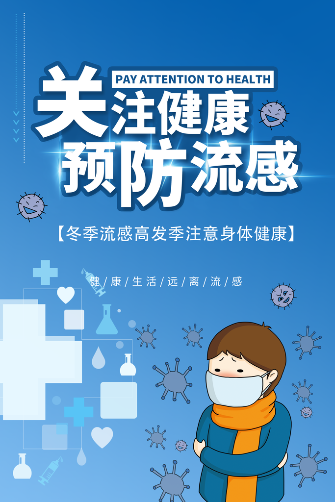 预防流感防治宣传栏海报