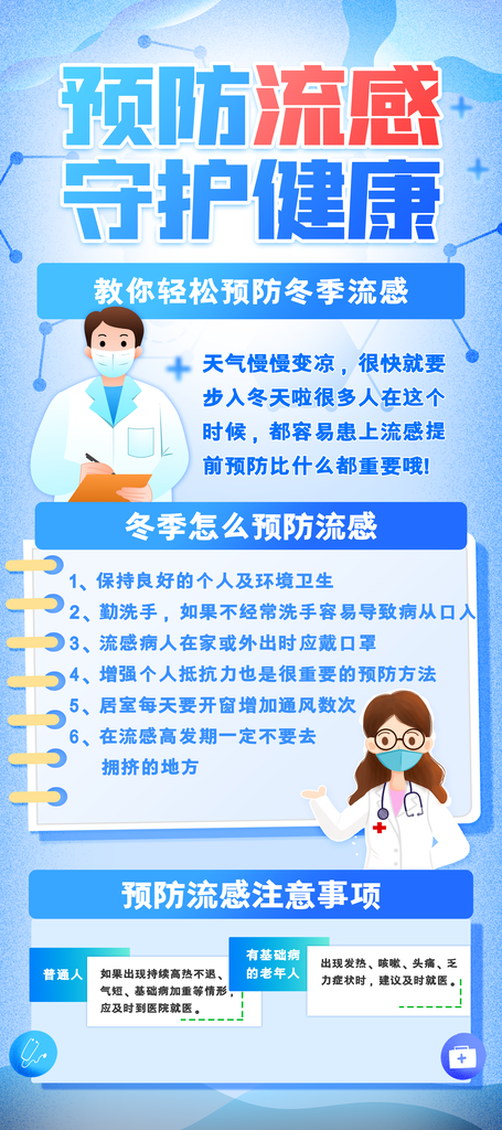 预防流感防治宣传栏海报