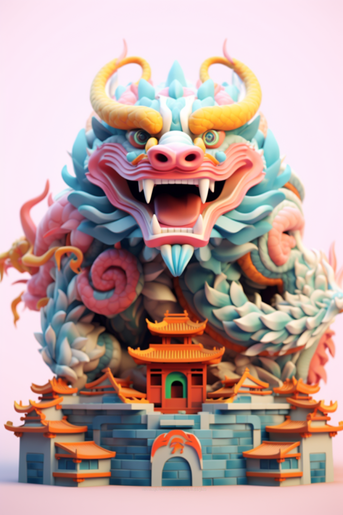 龙年生肖建筑模型