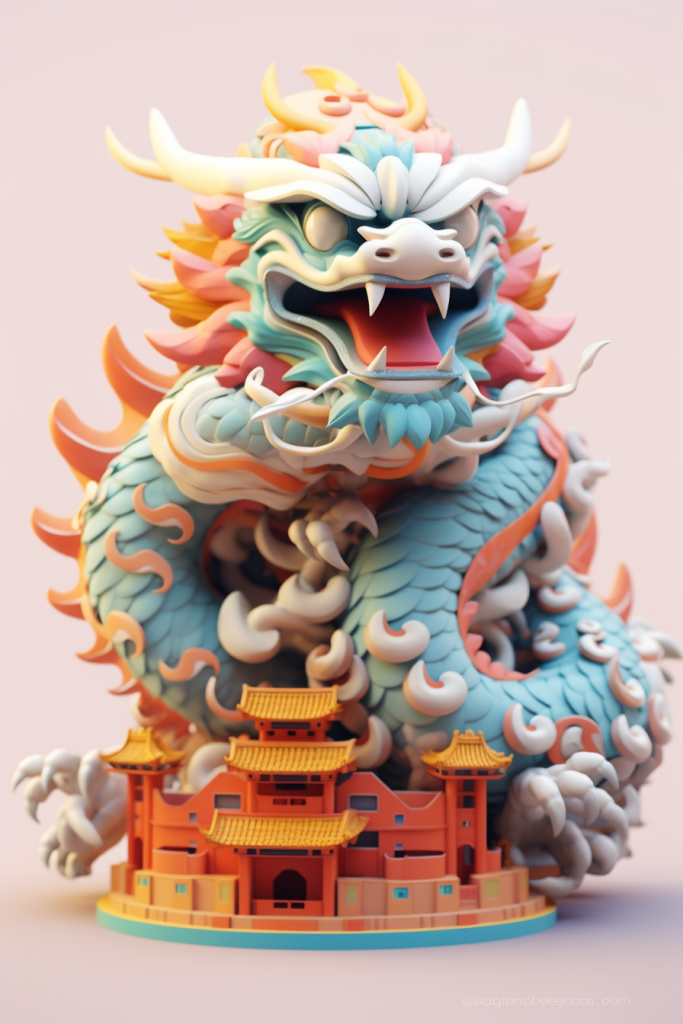 东方龙吉祥建筑模型