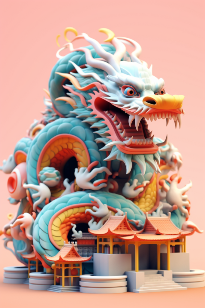 神秘传说祥瑞吉祥东方龙龙年模型