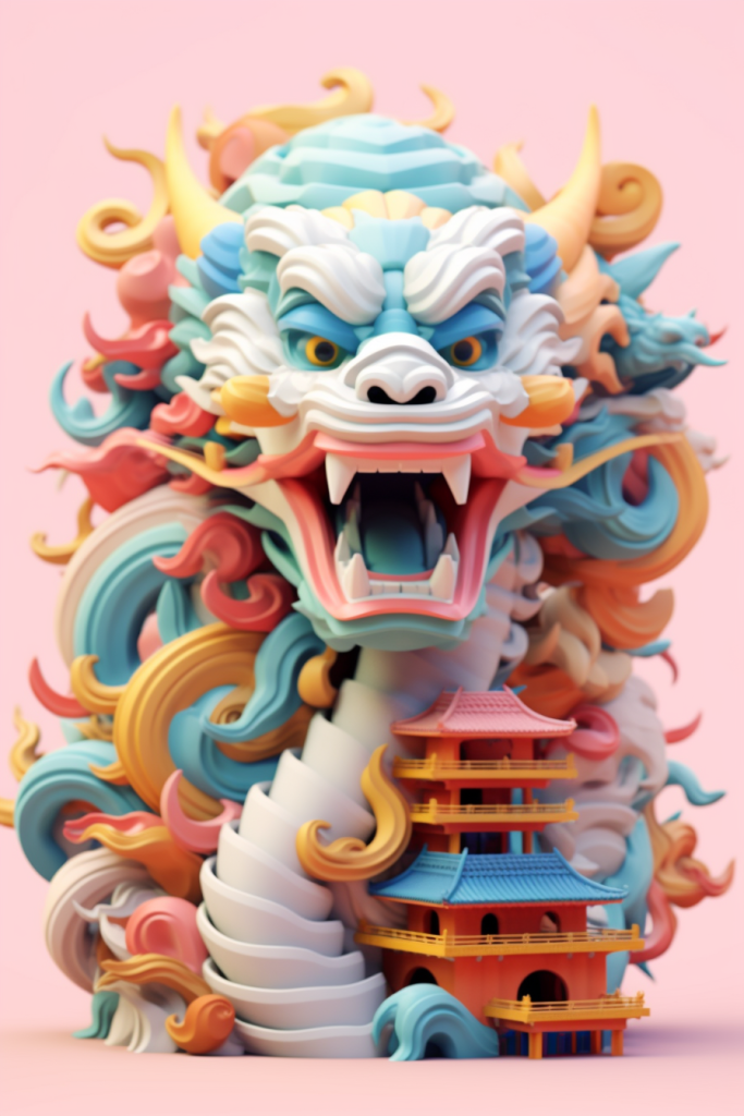 神秘祥瑞东方龙龙年模型