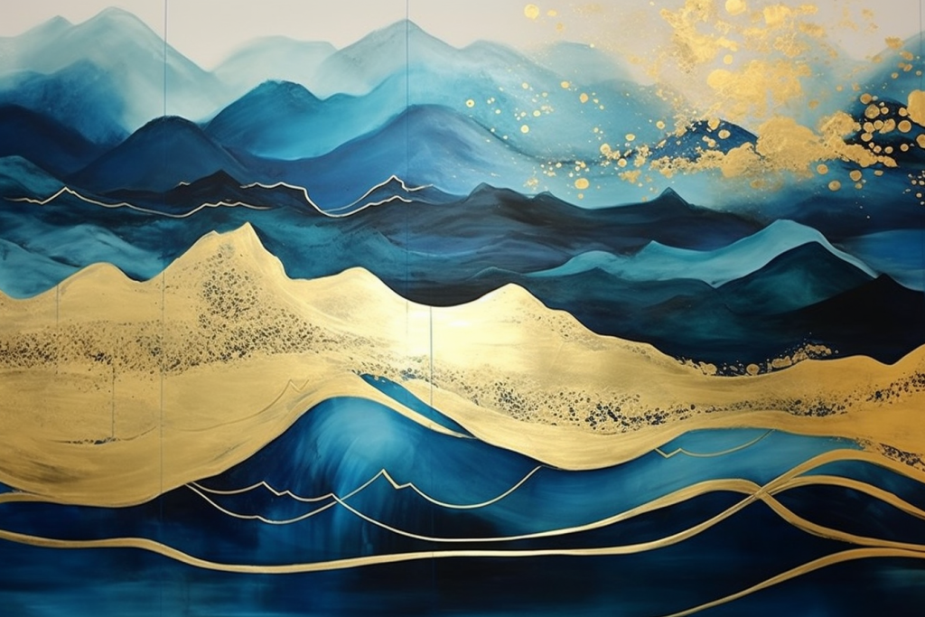 国潮山水装饰画艺术美术画图片