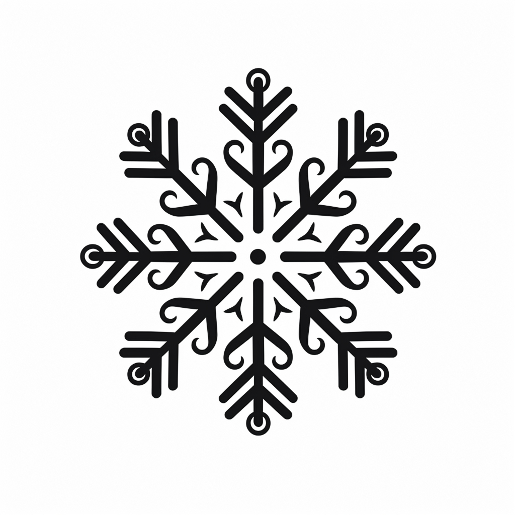 数字艺术图简约雪花素材图AI图