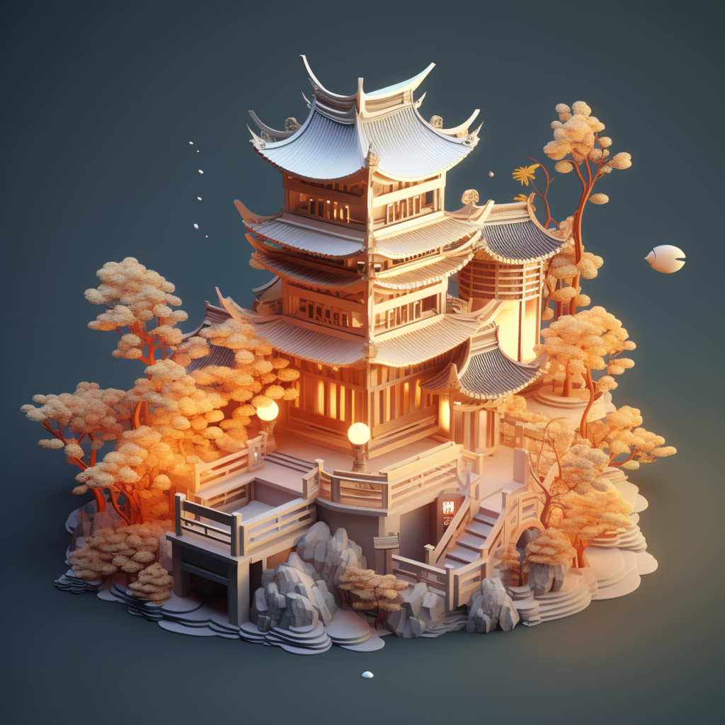 建筑素材立体素材AI图数字艺术图
