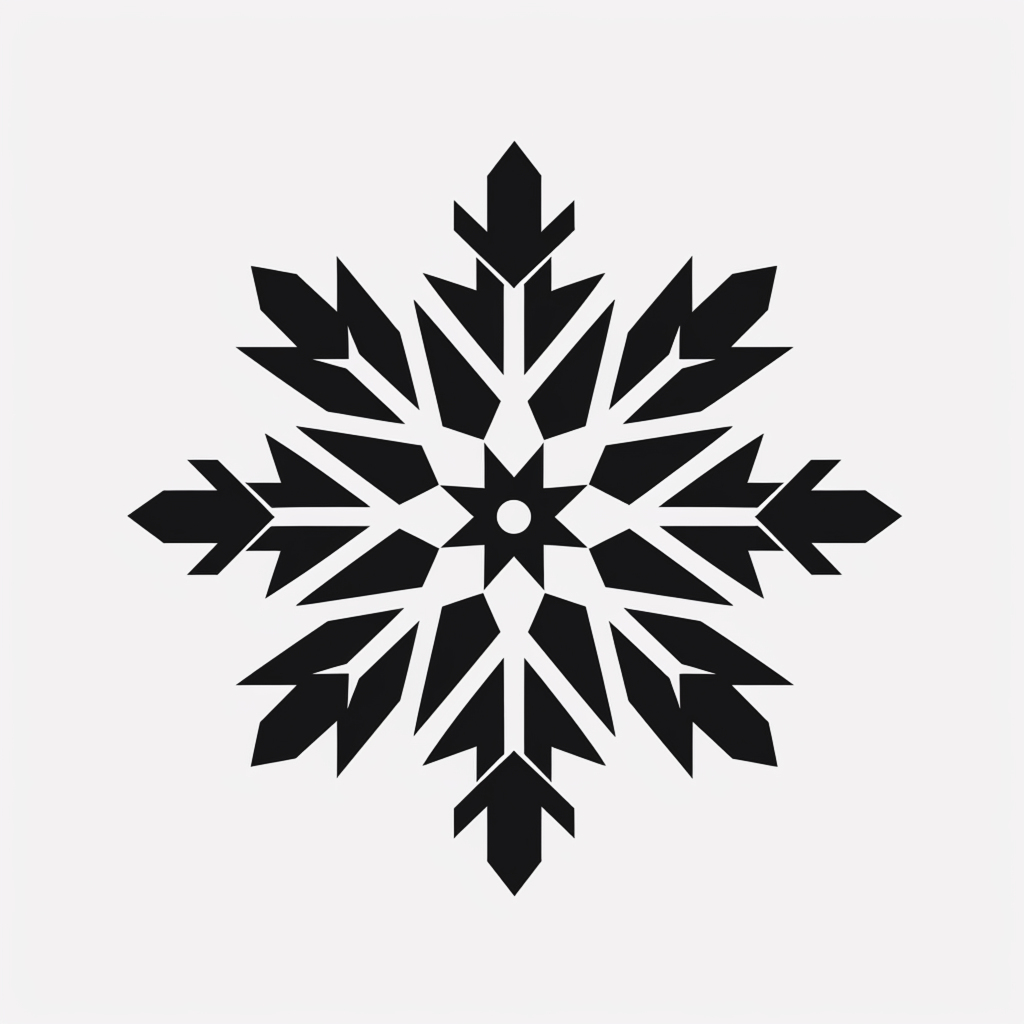 简约雪花图极简雪花AI图