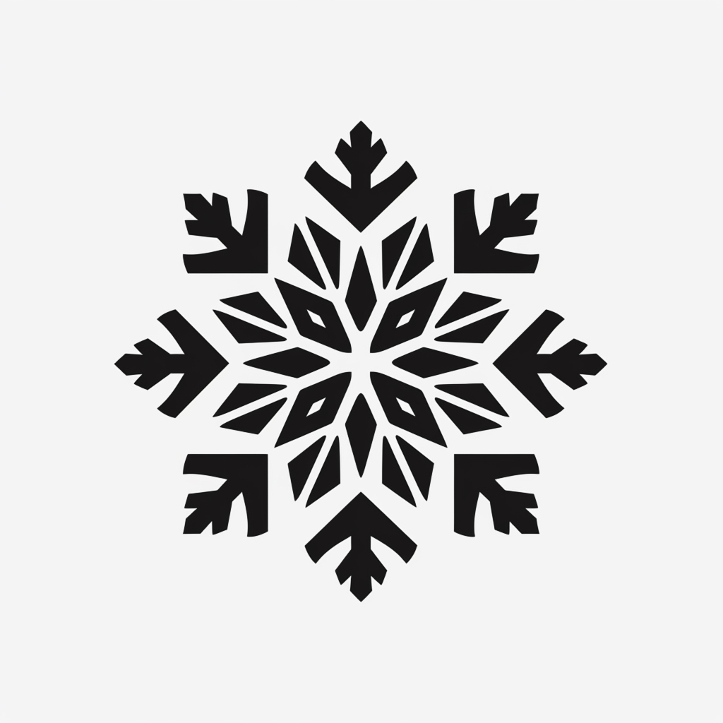简约雪花图极简雪花AI图
