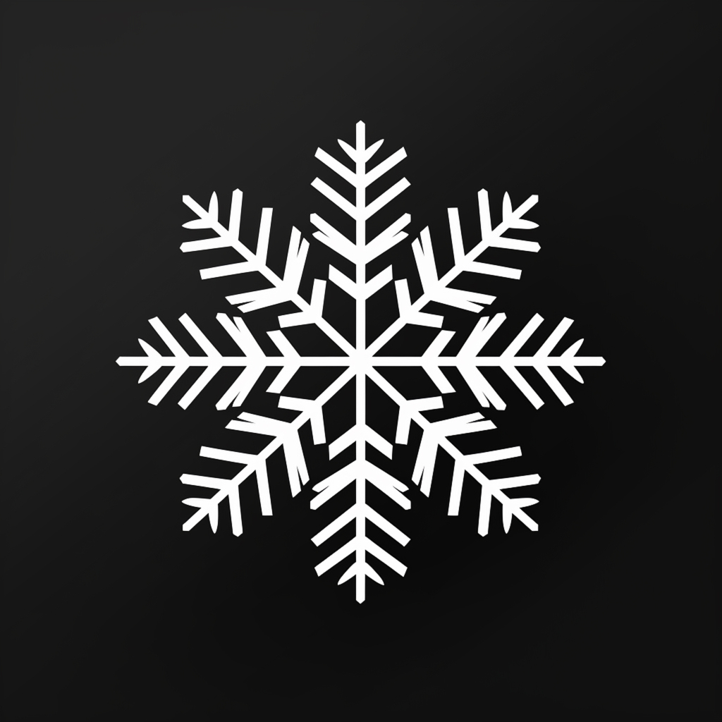 简约雪花图极简雪花AI图