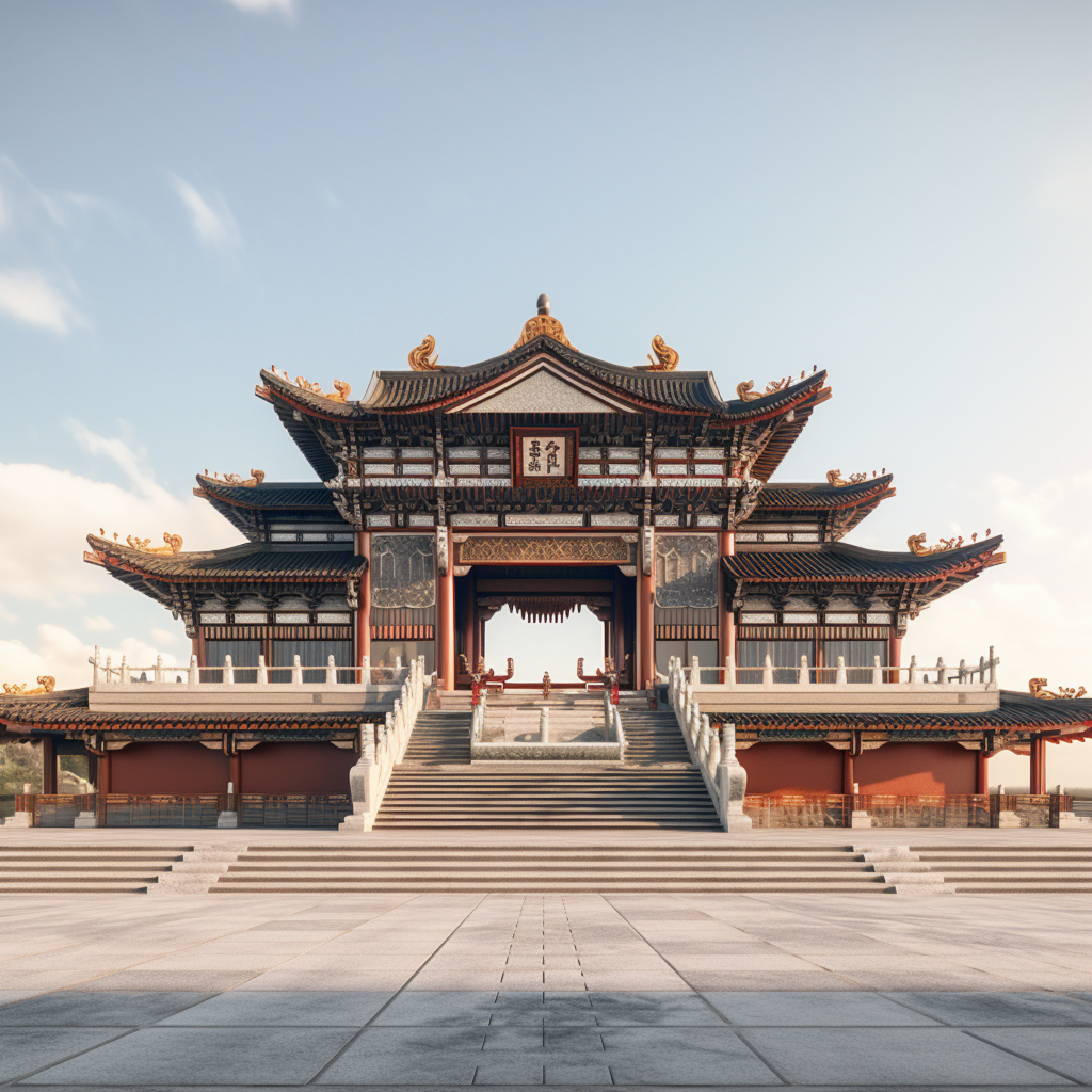 复古建筑施工方建筑AI图建筑素材图片