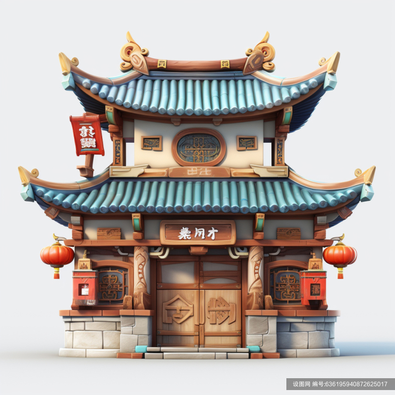 中国风建筑古风建筑AI图jpg下载_编号636195940872625017-设图网