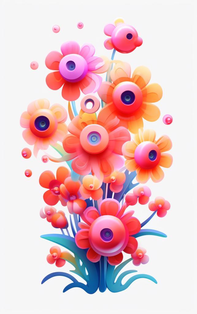 简约立体花朵元素花朵3d花朵素材图