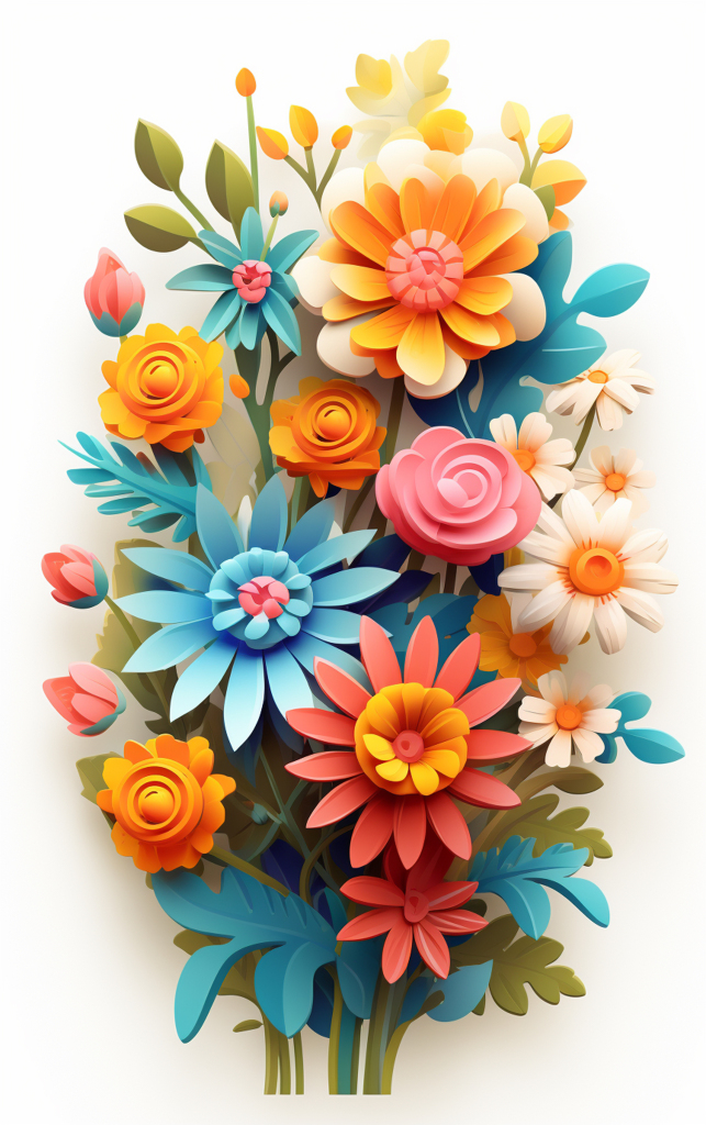 简约立体花朵元素花朵3d花朵素材图