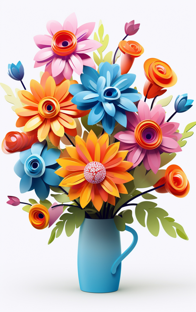 简约立体花朵元素花朵3d花朵素材图