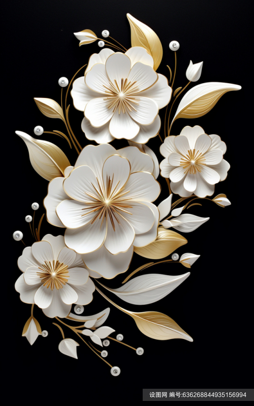 白色3d花朵元素素材图AI图jpg下载_编号636268844935156994-设图网