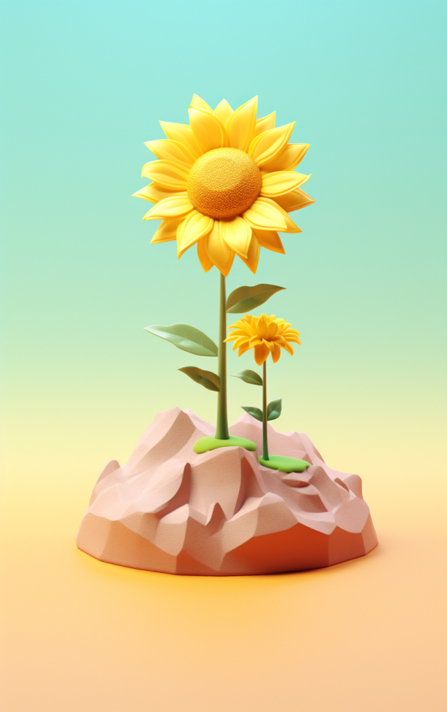 简约3d向日葵花朵素材图AI图jpg下载_编号636286241935071131-设图网