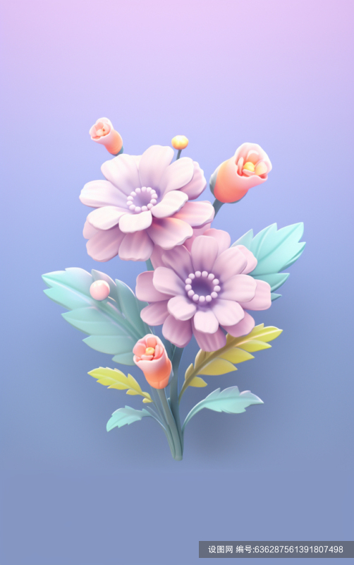 立体3d花朵元素素材图免费下载_jpg格式_3767×6000像素_编号636287561391807498-设图网