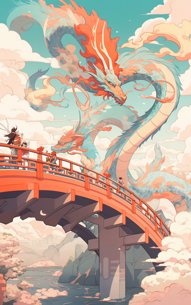 龙年插画素材图片背景
