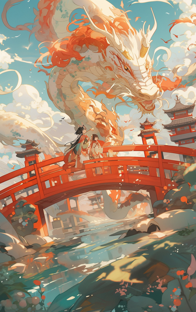 龙年插画素材图片背景